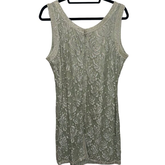 Scala Couture Vintage 80s Beaded Seafoam Green Cocktail Dress Sz XXL - Picture 6 of 15